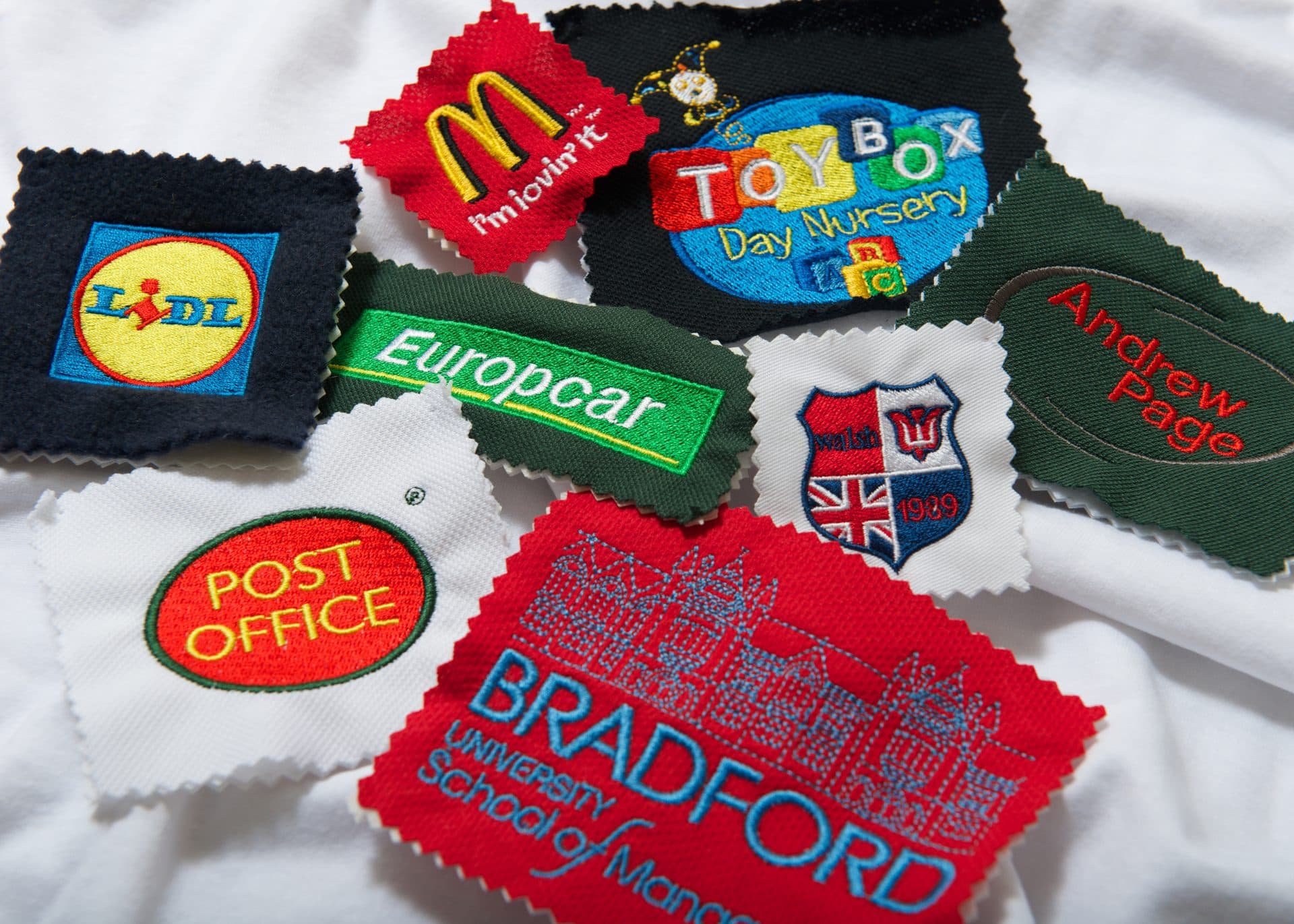Branded embroidery patches and badges made by BR Apparel