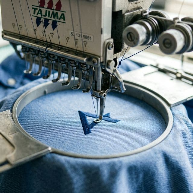 Embroidered logo on a corporate shirt