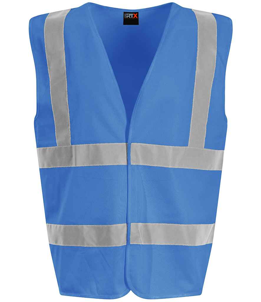 Royal blue hi-vis waistcoat with reflective bands