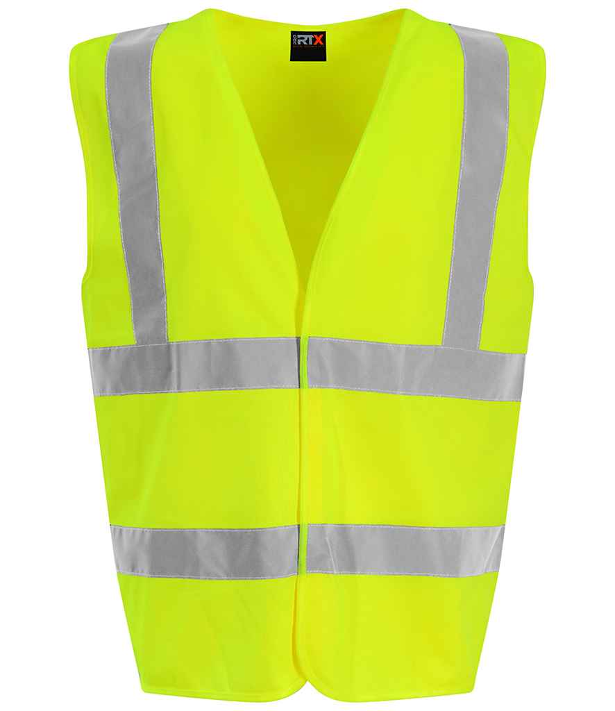 Fluorescent yellow hi-vis waistcoat